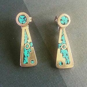 STEAL: Genuine Turquoise and Silver Earrings